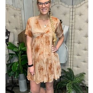 EASEL tie Dye relaxed fit mini dress